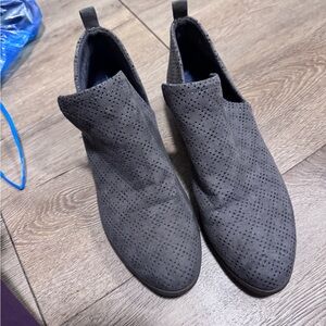 Dr Scholls Gray Perforated Ankle Boots